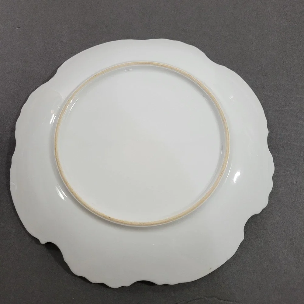 Hand Painted Cabinet Plate Violets Scalloped Edges 8